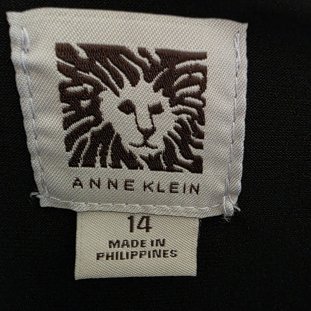 Anne Klein Black Midi Dress Size 14 Classic Fit & Flare Career Cocktail - Picture 3 of 14